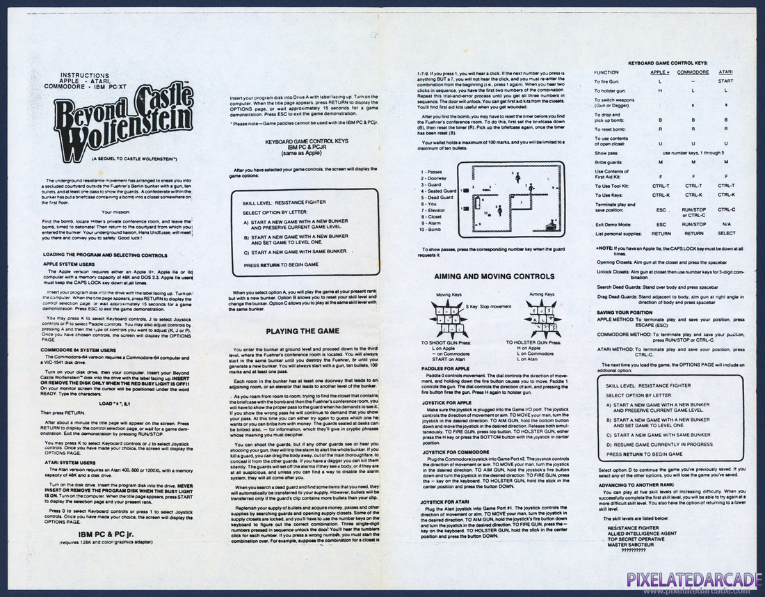 Beyond Castle Wolfenstein: Instruction Manual - Page 1