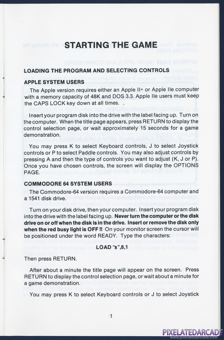 Beyond Castle Wolfenstein: Instruction Manual - Page 6