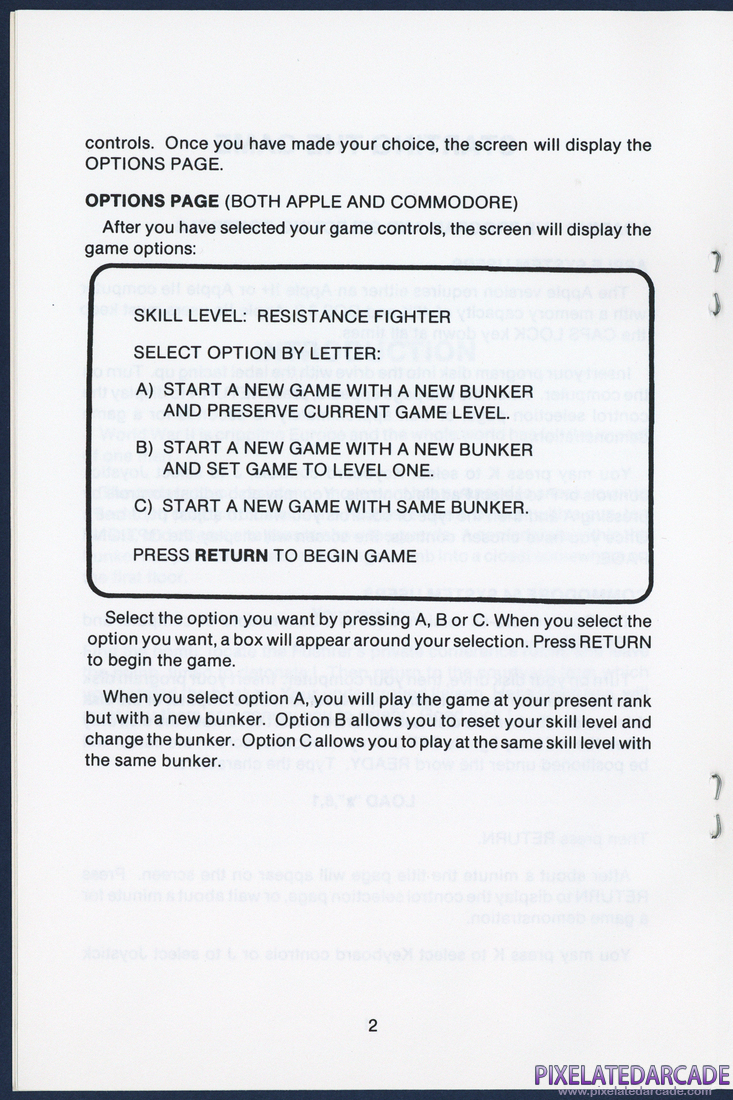 Beyond Castle Wolfenstein: Instruction Manual - Page 7