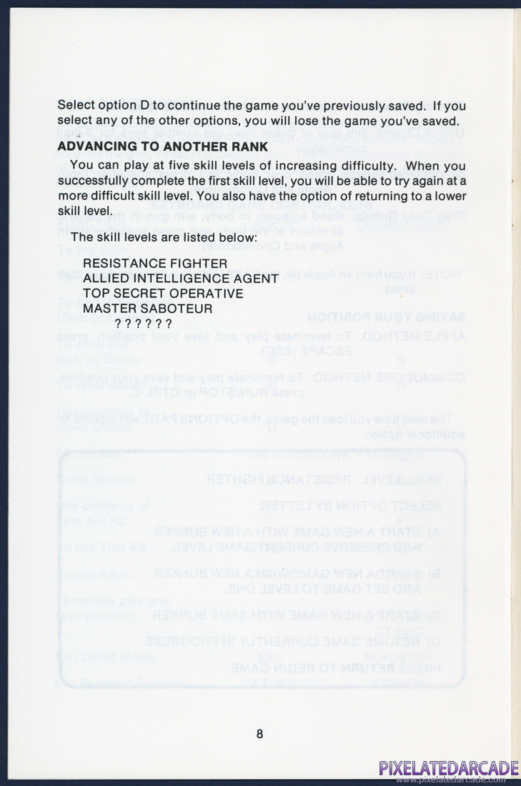 Beyond Castle Wolfenstein: Instruction Manual - Page 13