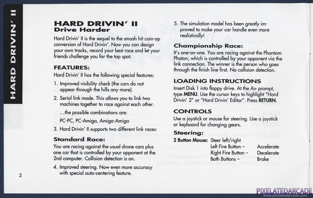 Tengen's Arcade Hits: Instruction Manual - Page 2