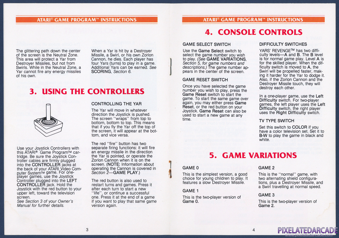 Yars' Revenge: Instruction Manual - Page 4