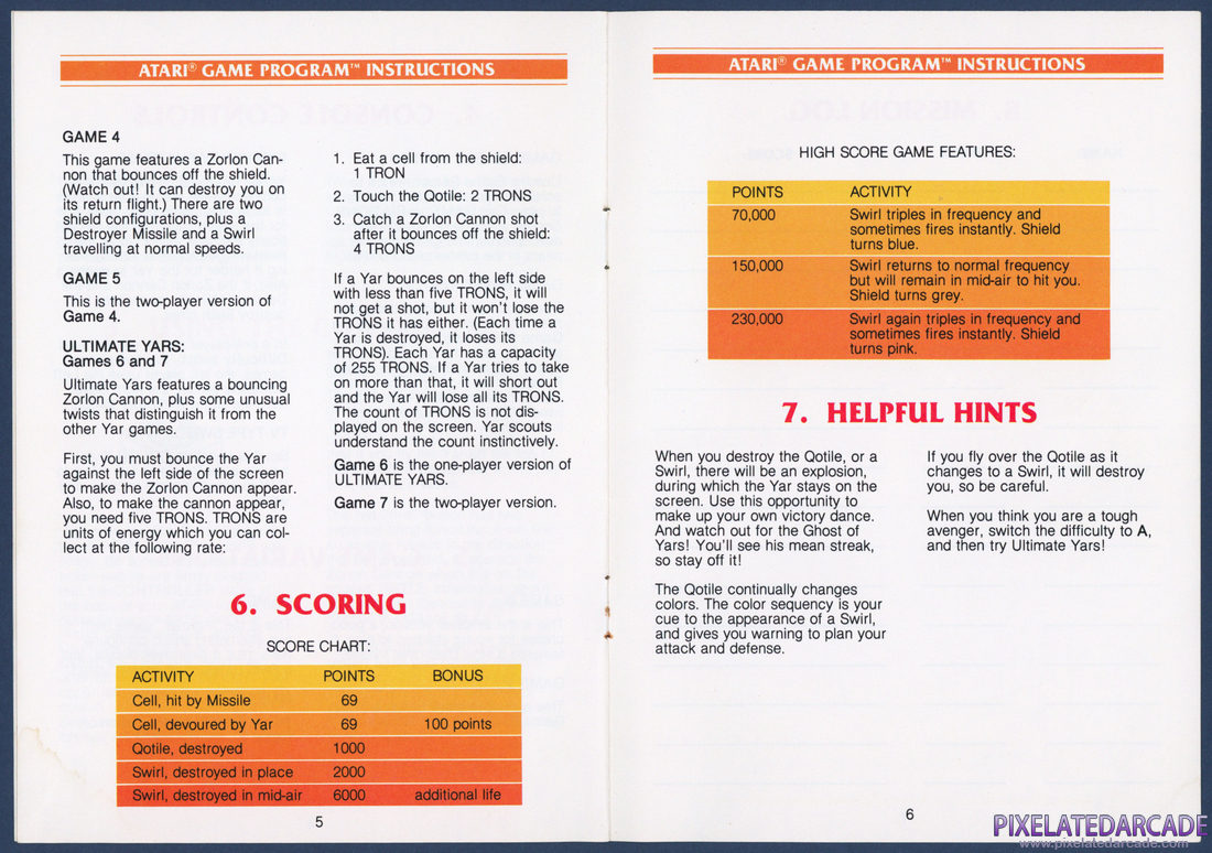 Yars' Revenge: Instruction Manual - Page 5