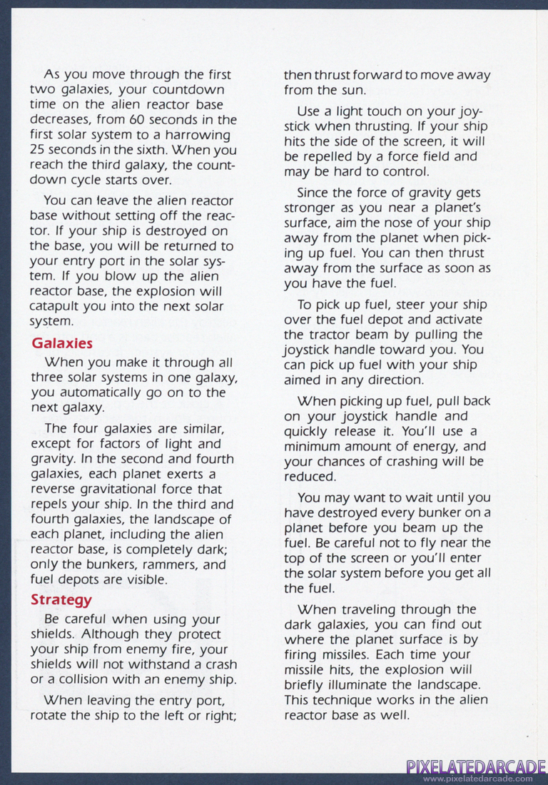 Gravitar: Instruction Manual - Page 5