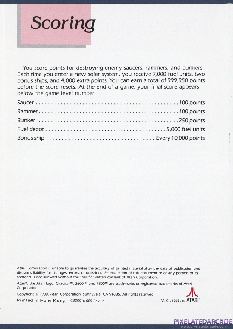 Gravitar: Instruction Manual - Page 6