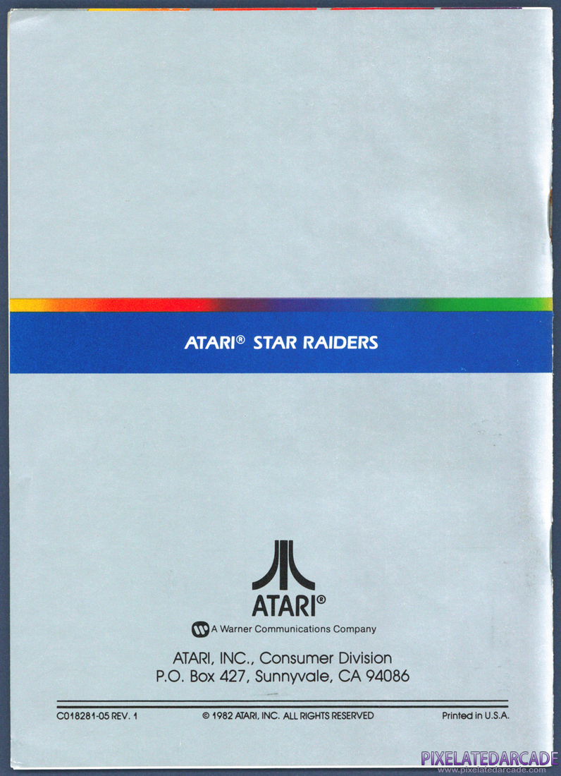 Star Raiders: Instruction Manual - Back Cover