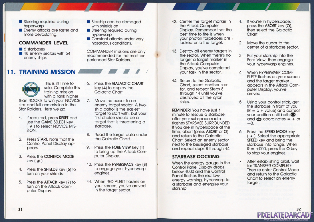 Star Raiders: Instruction Manual - Pages 31 - 32