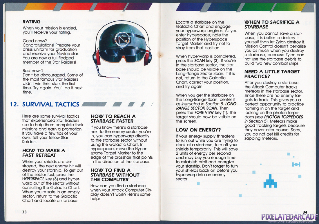 Star Raiders: Instruction Manual - Pages 33 - 34