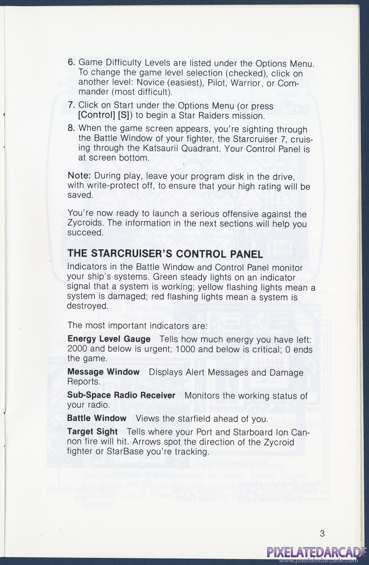 Star Raiders: Instruction Manual - Page 3
