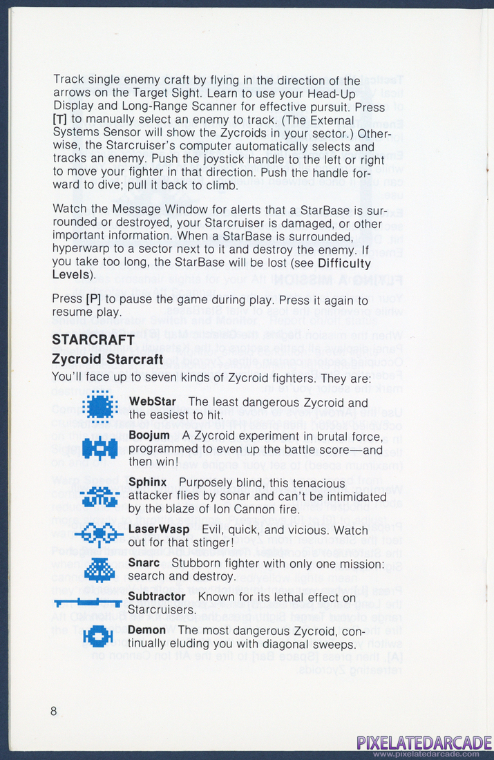 Star Raiders: Instruction Manual - Page 8