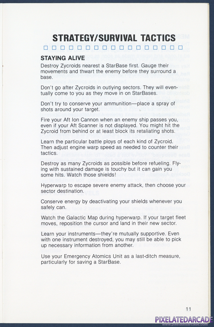 Star Raiders: Instruction Manual - Page 11