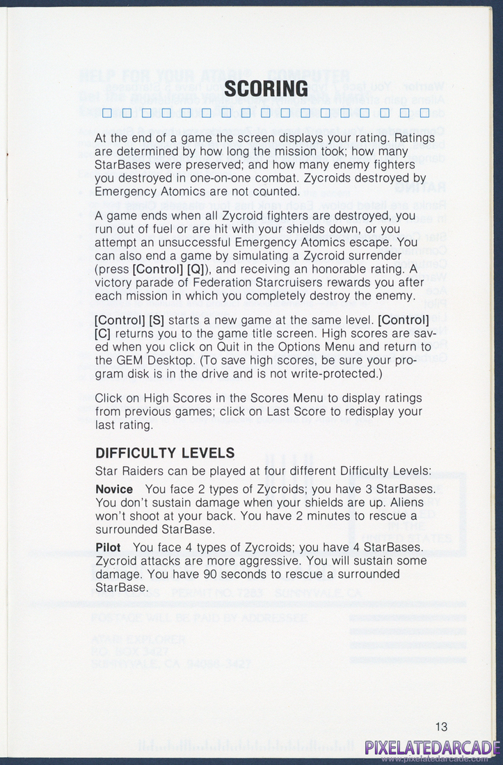 Star Raiders: Instruction Manual - Page 13