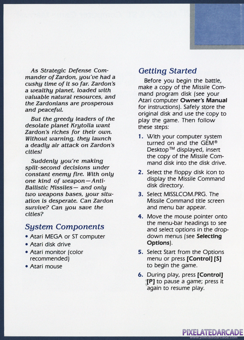 Missile Command: Instruction Manual - Page 2