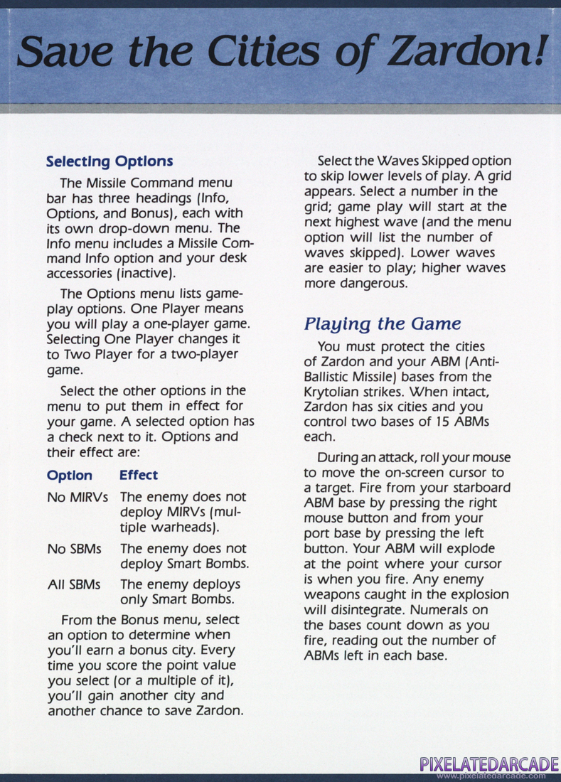 Missile Command: Instruction Manual - Page 3