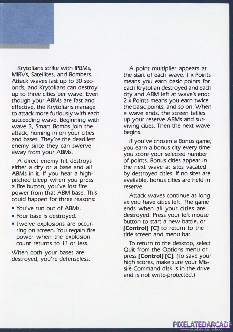 Missile Command: Instruction Manual - Page 4