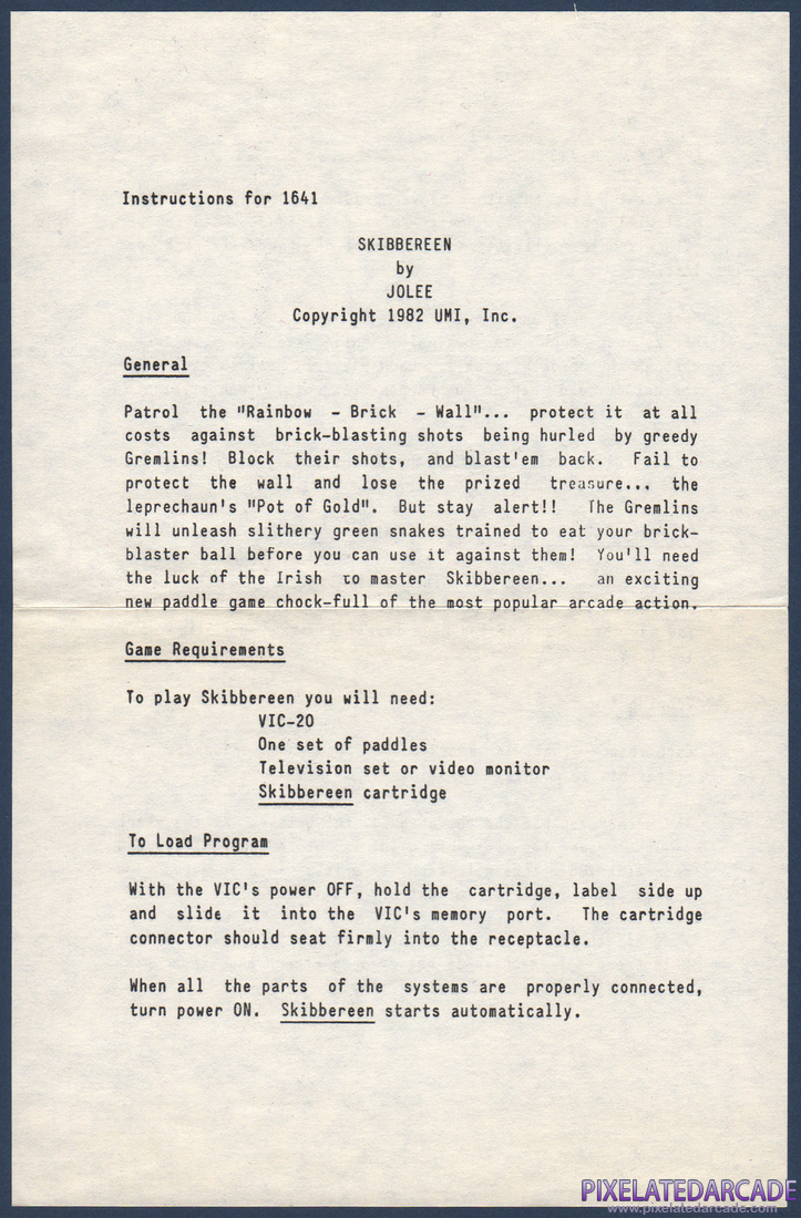Skibbereen: Instruction Manual - Front