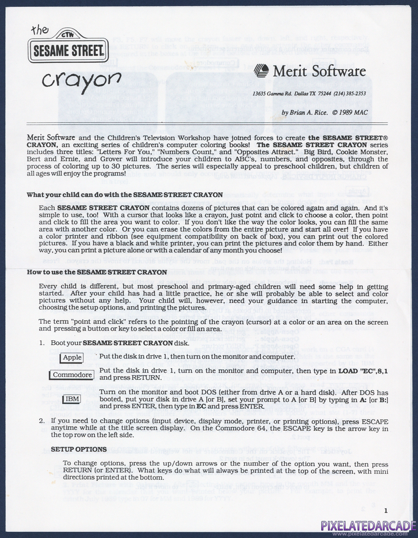 The Sesame Street Crayon: Opposites Attract: Instruction Manual - Page 1