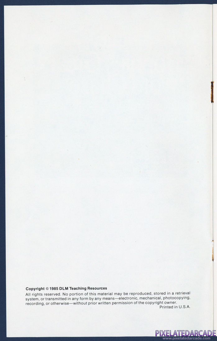 Boppie's Great Word Chase: Instruction Manual - Inside Cover