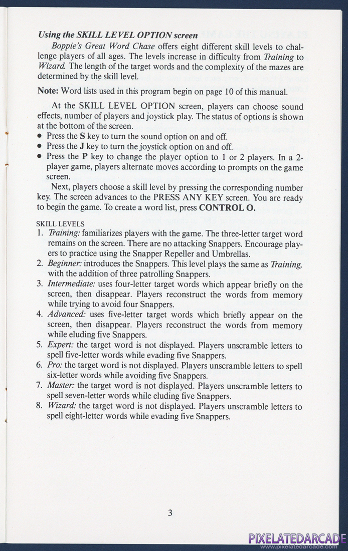 Boppie's Great Word Chase: Instruction Manual - Page 3