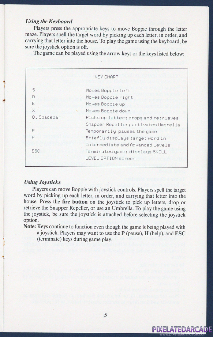 Boppie's Great Word Chase: Instruction Manual - Page 5