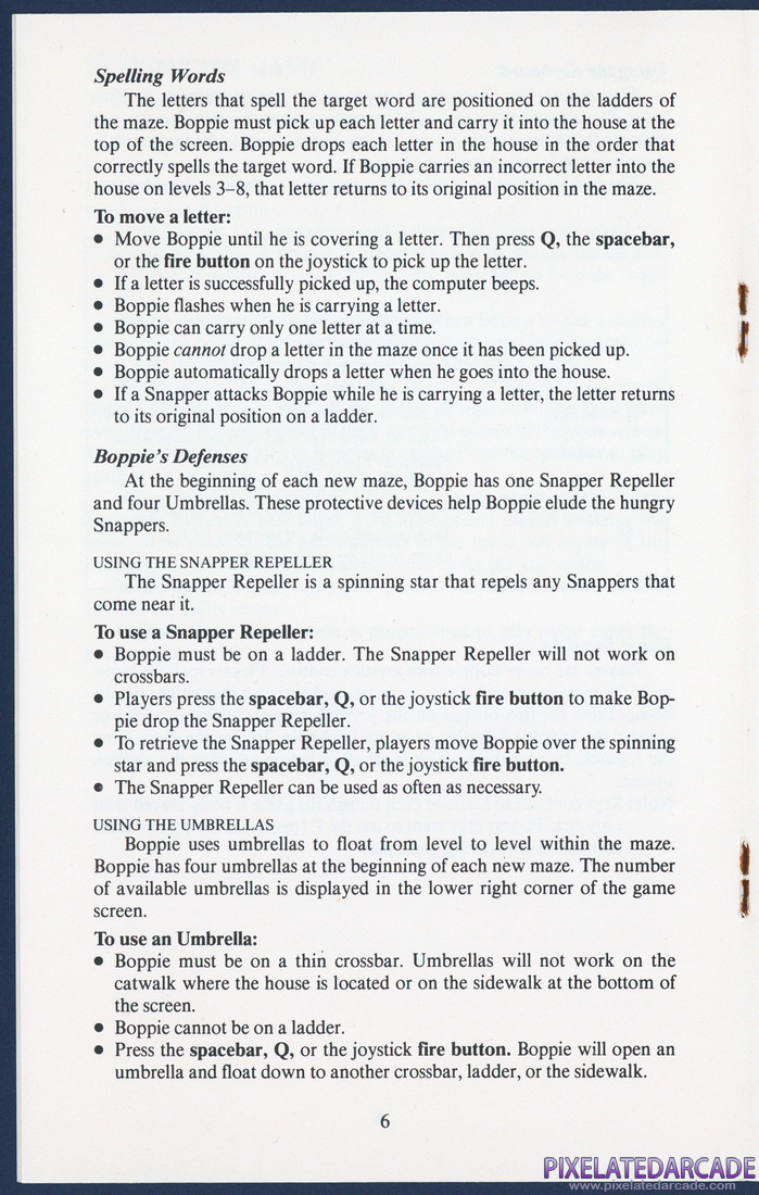 Boppie's Great Word Chase: Instruction Manual - Page 6