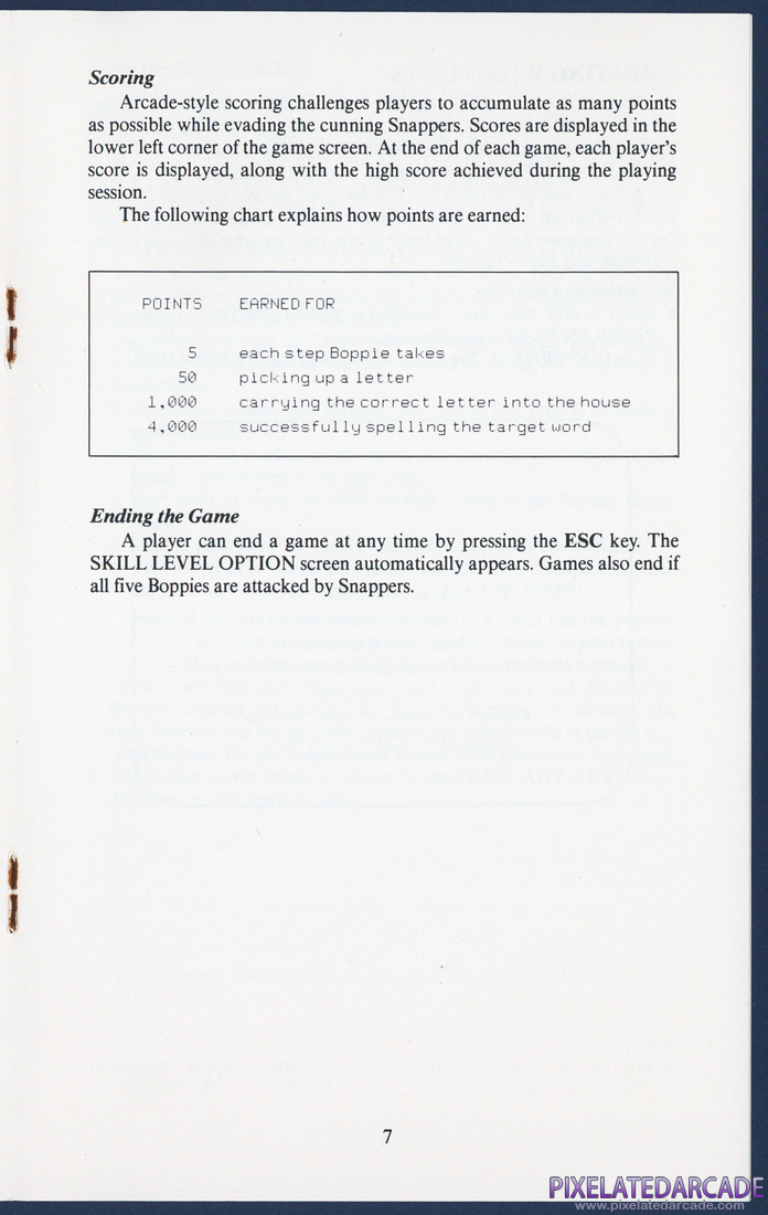 Boppie's Great Word Chase: Instruction Manual - Page 7