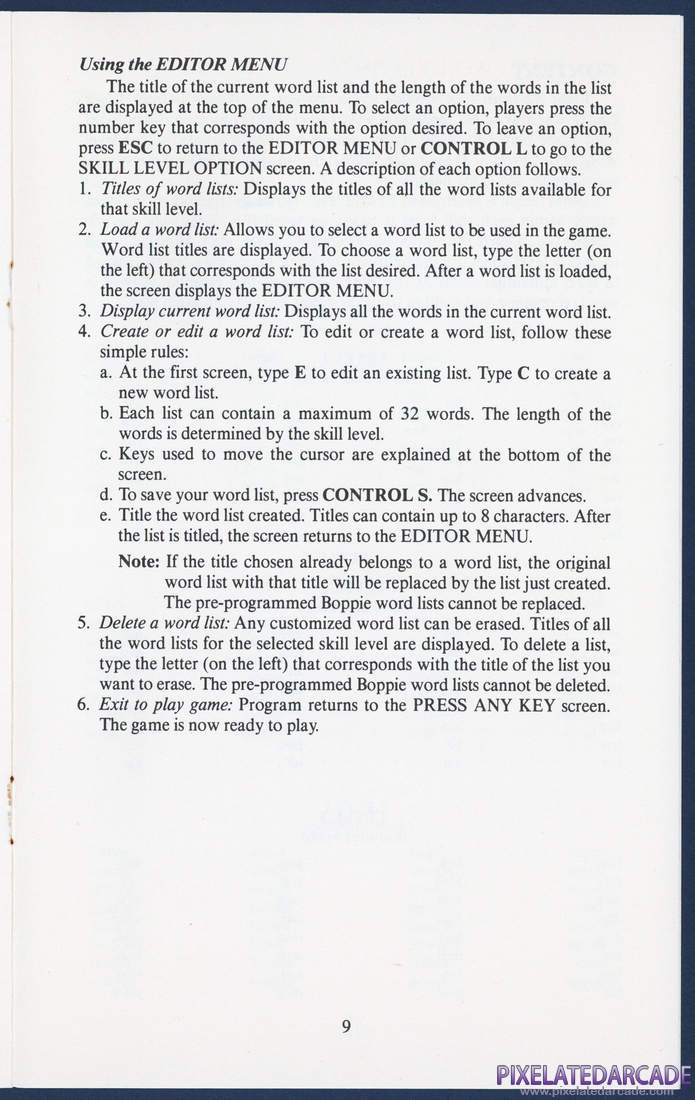 Boppie's Great Word Chase: Instruction Manual - Page 9