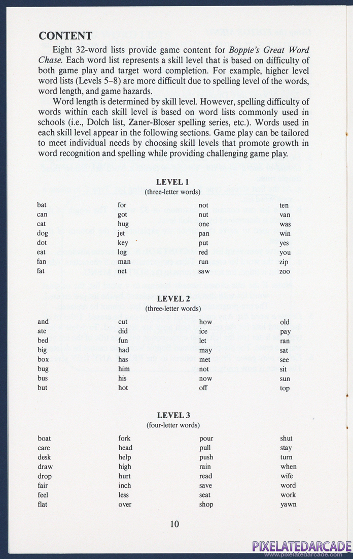 Boppie's Great Word Chase: Instruction Manual - Page 10