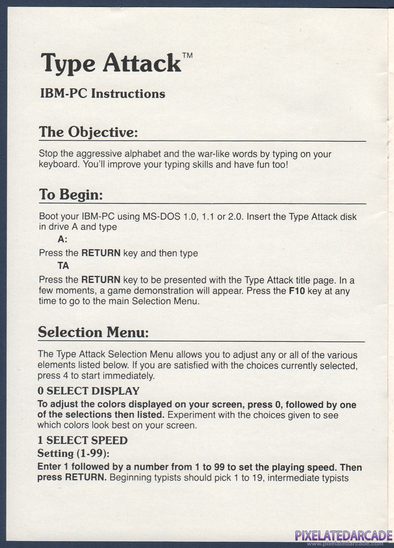 Type Attack: Instruction Manual - Page 2