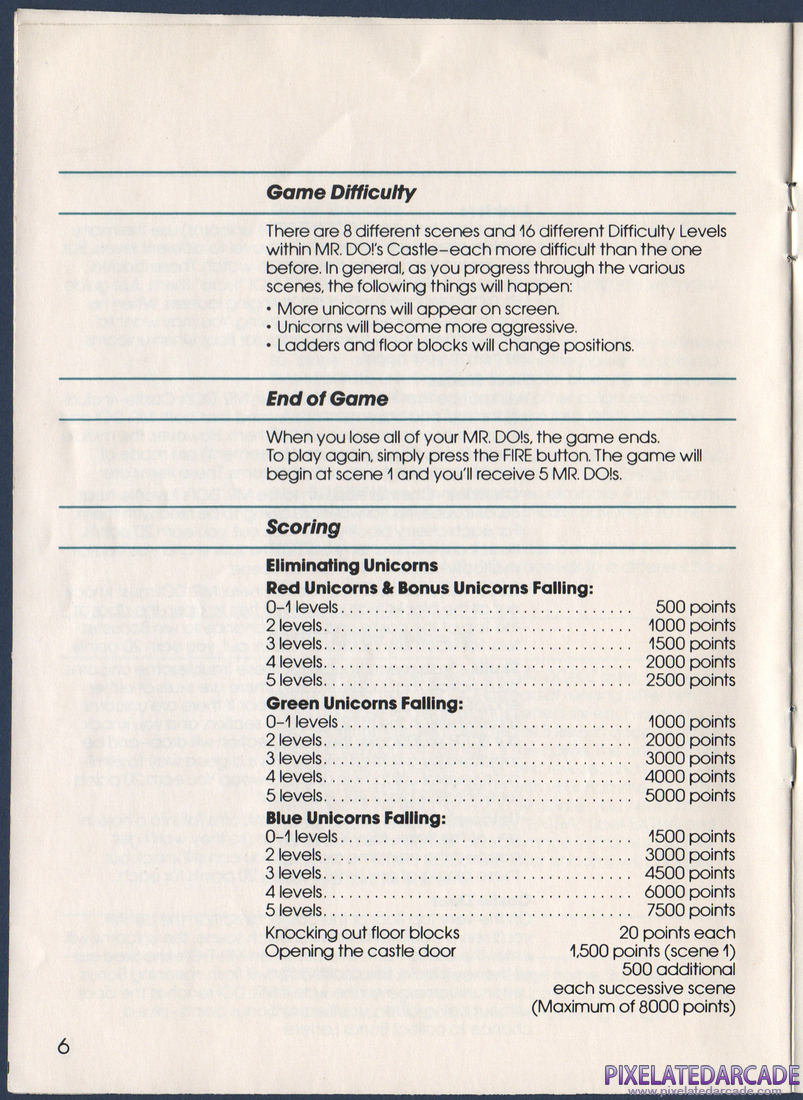 Mr. Do!'s Castle: Instruction Manual - Page 6