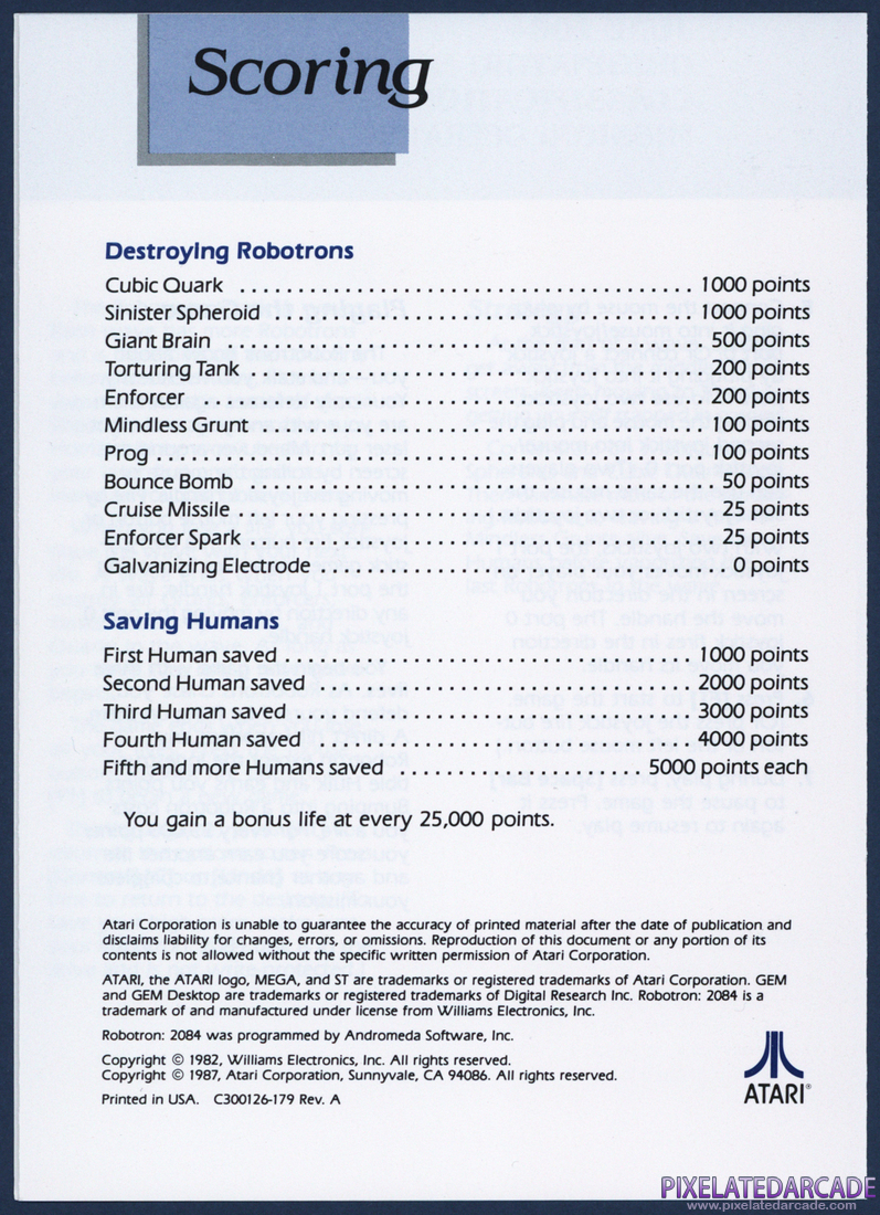Robotron: 2084: Instruction Manual - Page 6