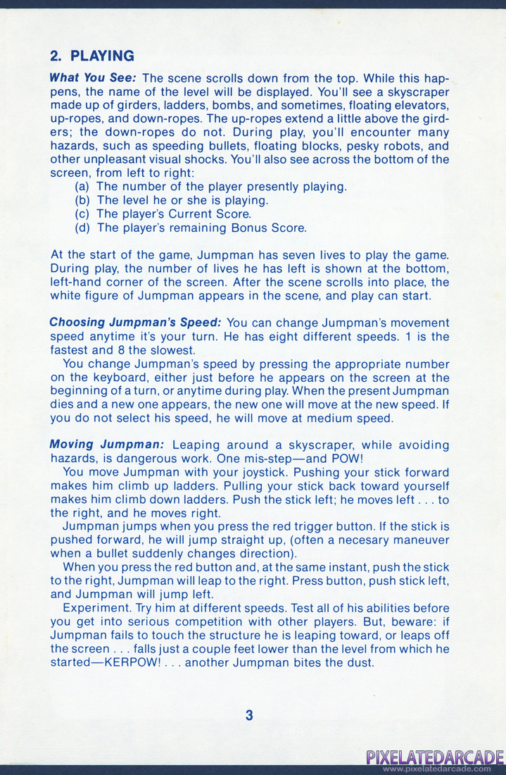 Jumpman: Instruction Manual - Page 3