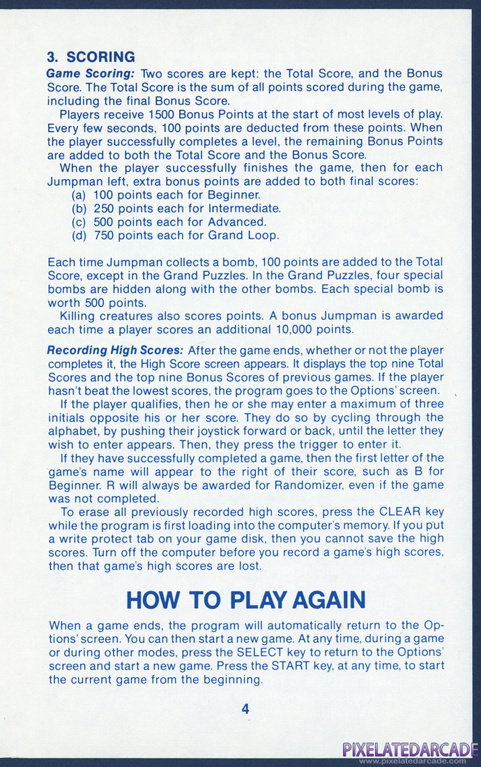 Jumpman: Instruction Manual - Page 4