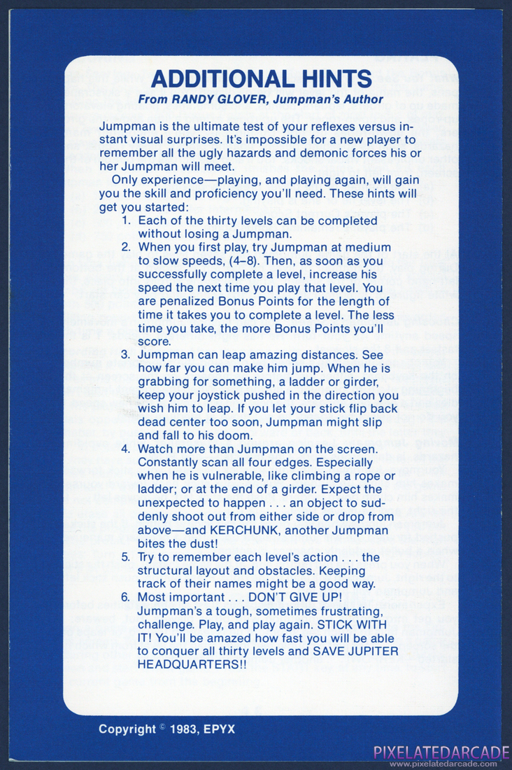 Jumpman: Instruction Manual - Page 6