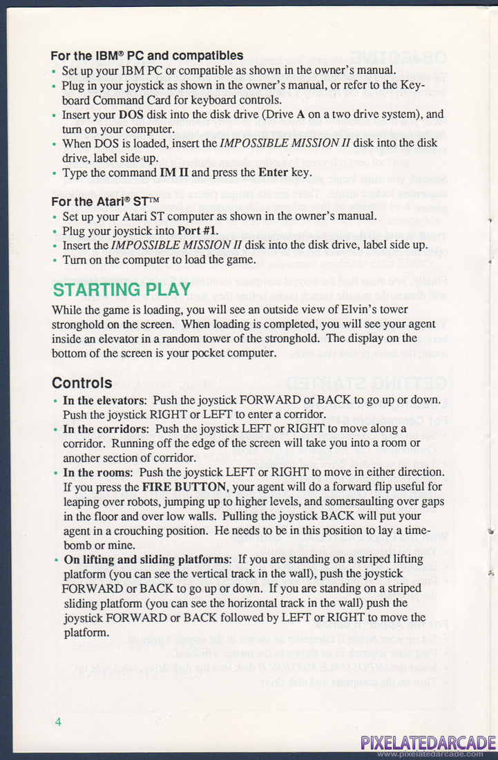 Impossible Mission II: Instruction Manual - Page 6