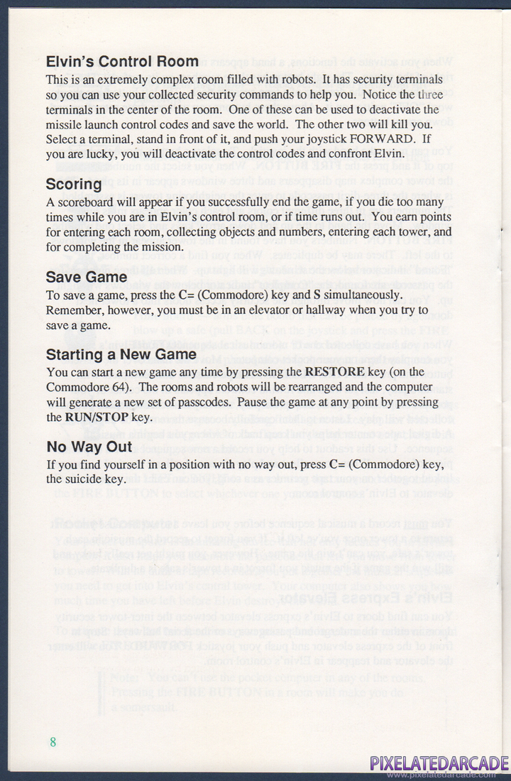 Impossible Mission II: Instruction Manual - Page 10