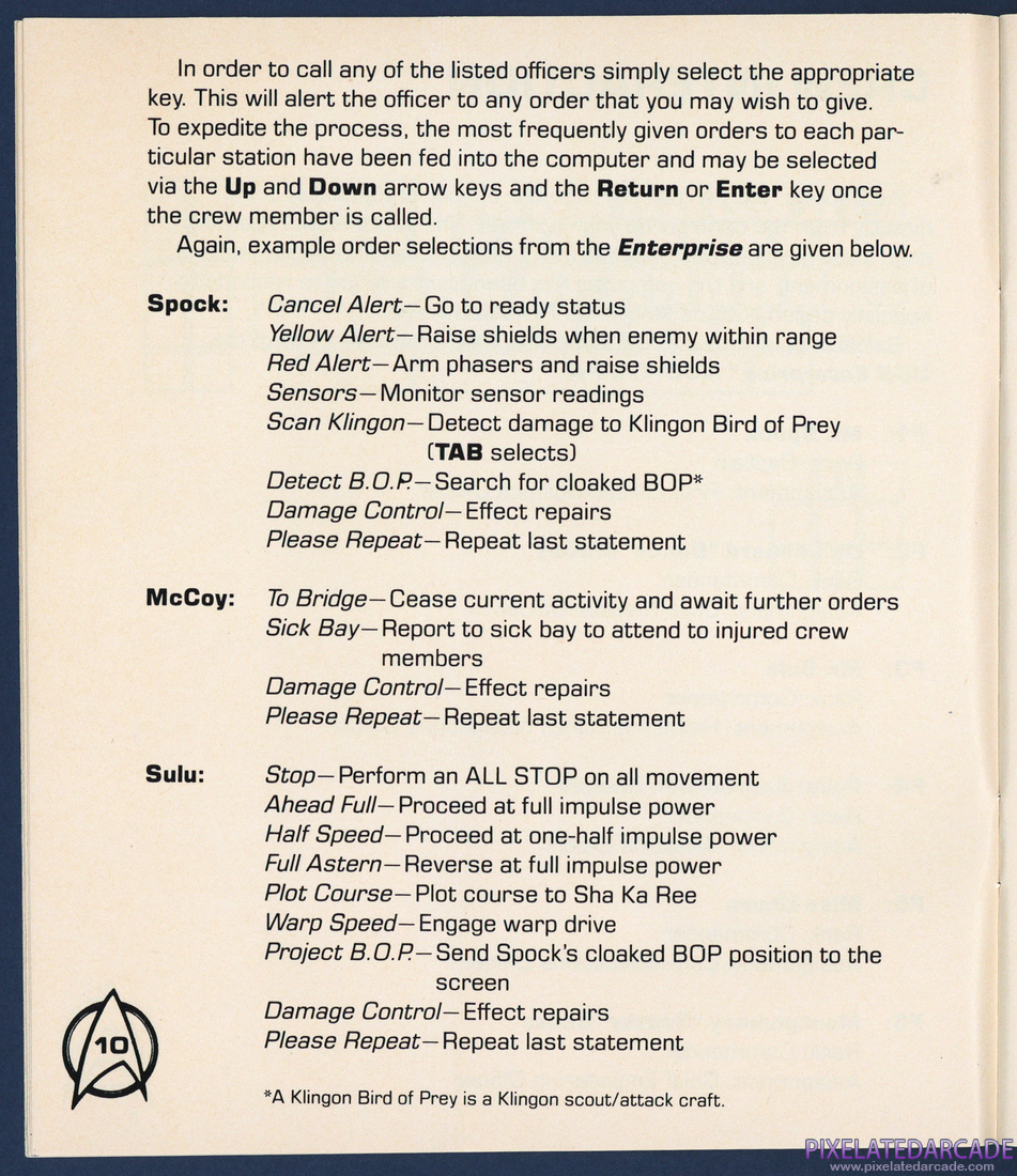 Star Trek V: The Final Frontier: Instruction Manual - Page 10