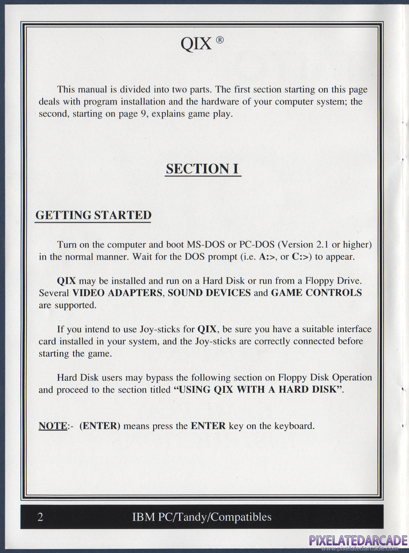 Qix: QIX Instruction Manual - Page 2