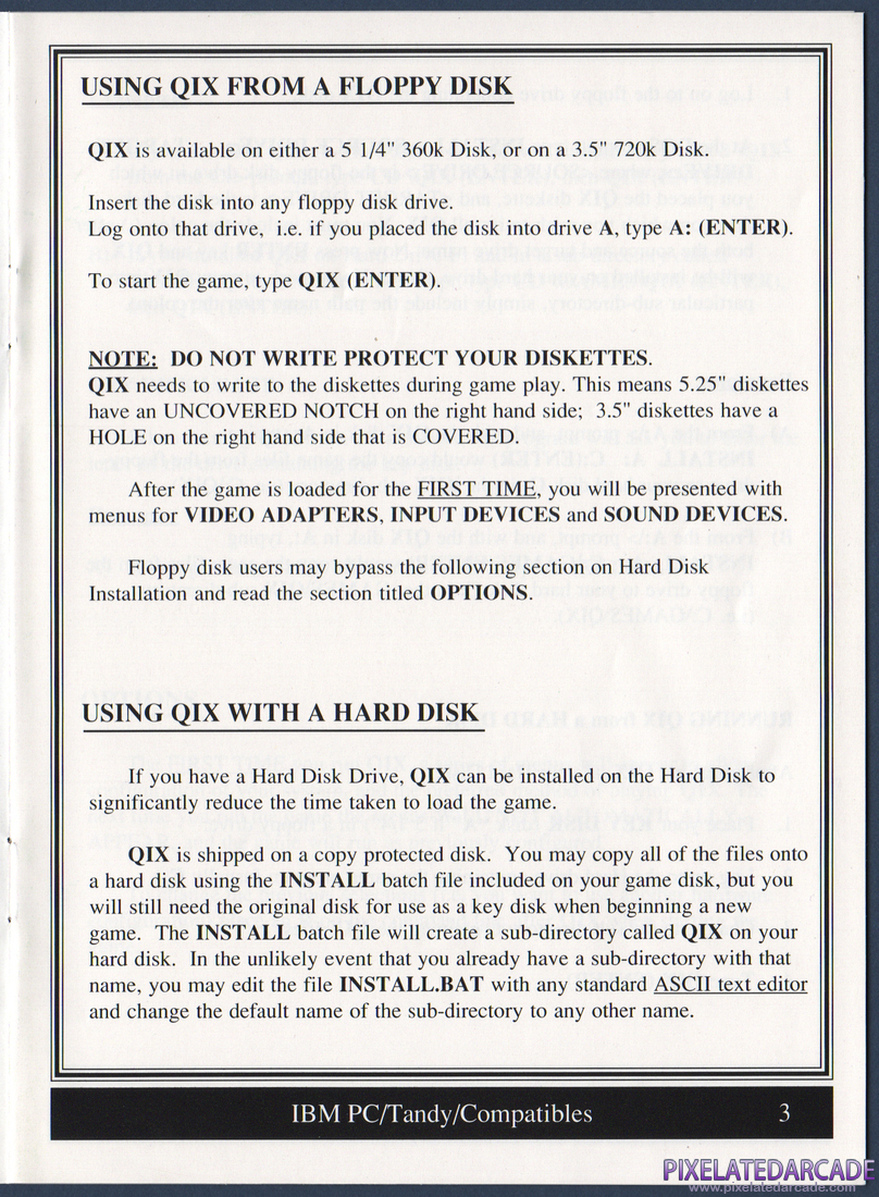 Qix: QIX Instruction Manual - Page 3