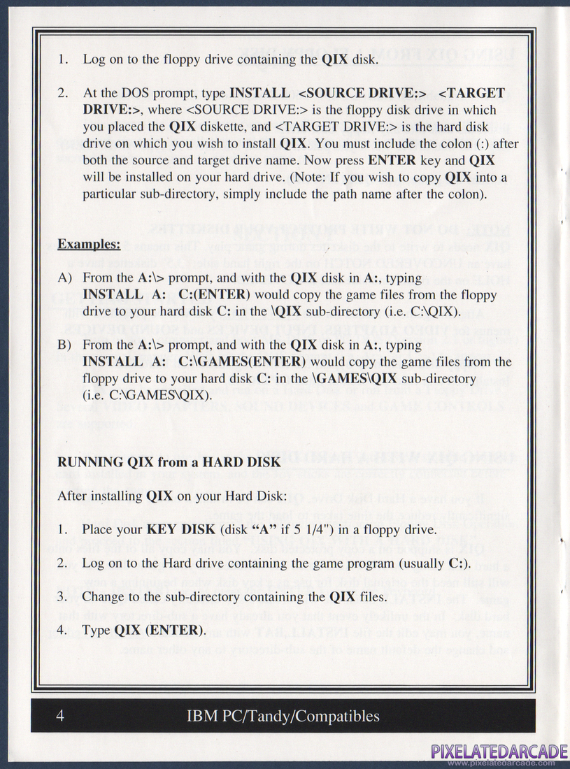 Qix: QIX Instruction Manual - Page 4