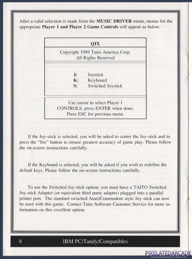 Qix: QIX Instruction Manual - Page 8