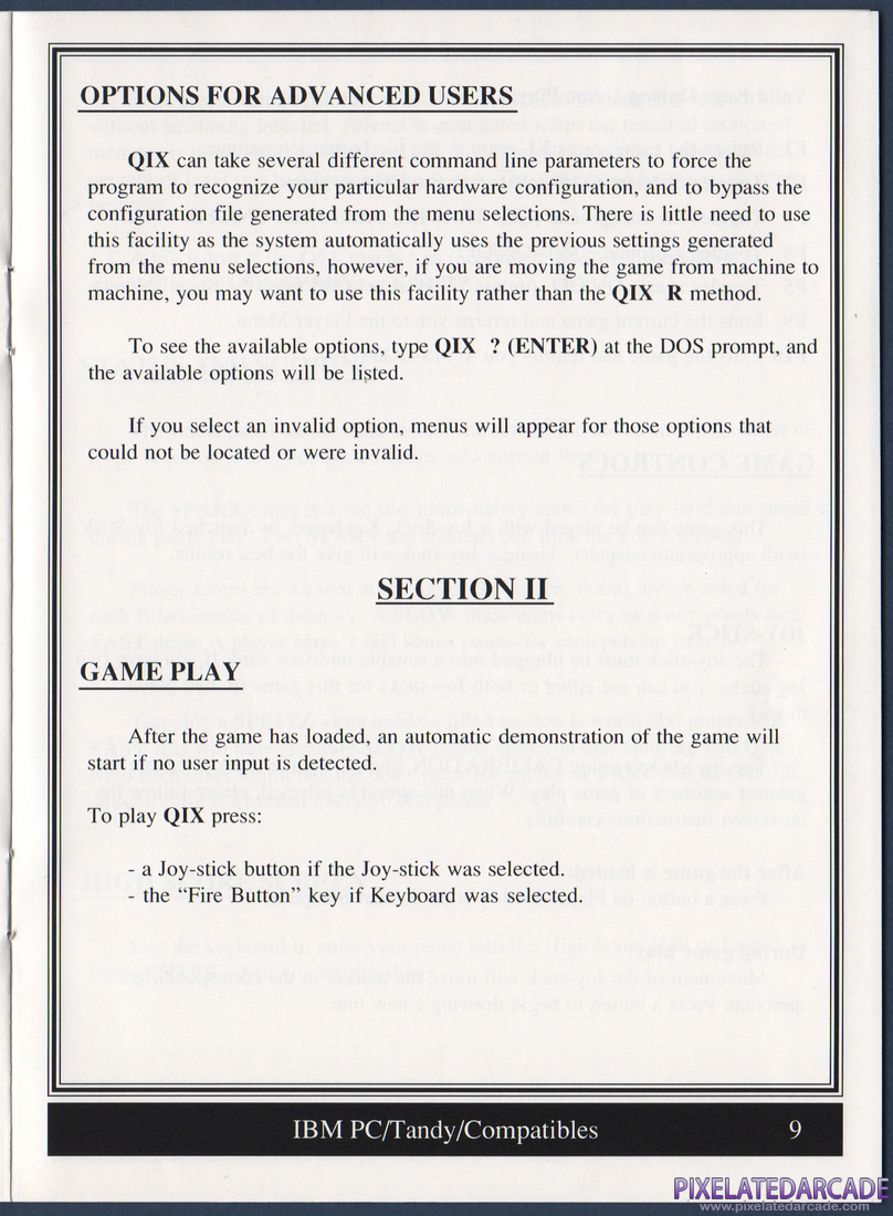 Qix: QIX Instruction Manual - Page 9