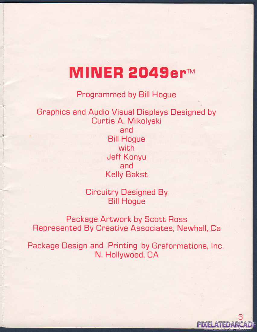 Miner 2049er: Instruction Manual - Page 2