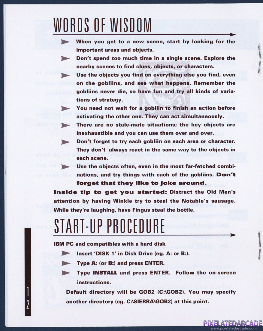 Gobliins 2: The Prince Buffoon: Instruction Manual - Page 12