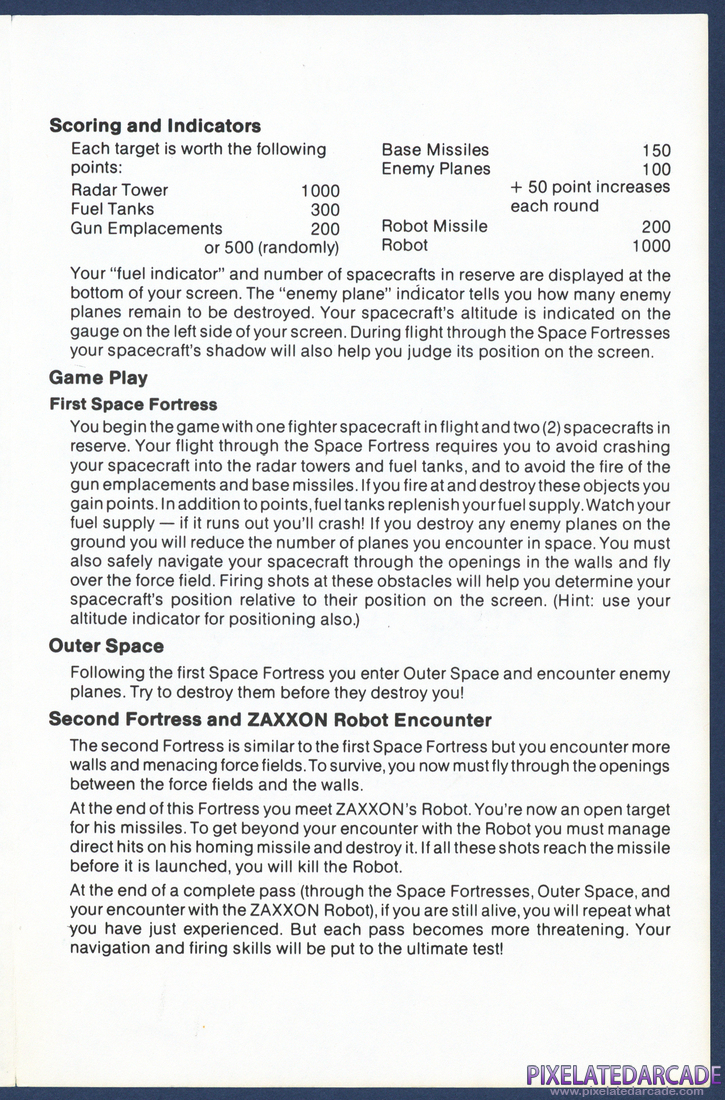 Zaxxon: Instruction Manual - Page 3