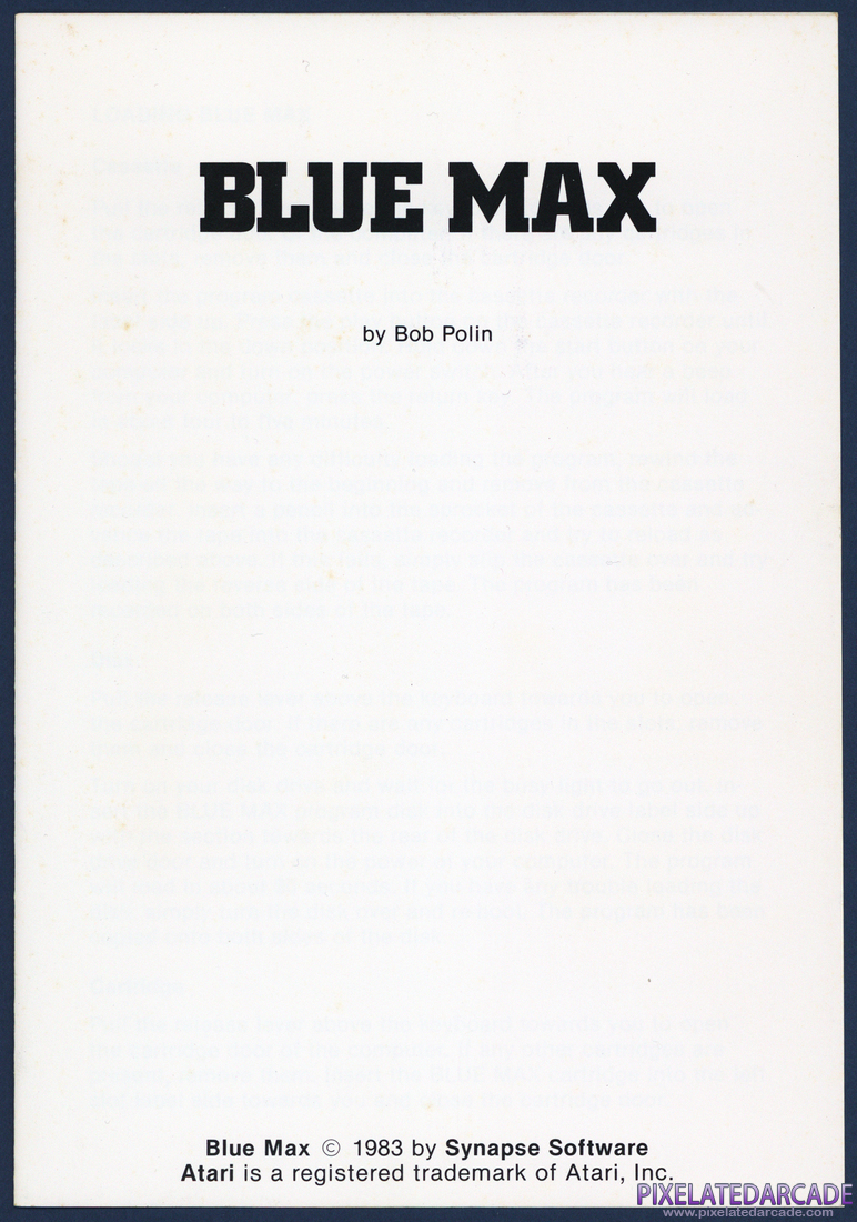Blue Max: Instruction Manual - Page 1