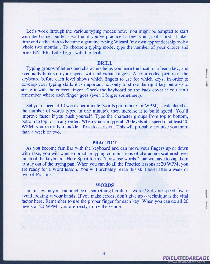 Wizard of Id's WizType: Instruction Manual - Page 4