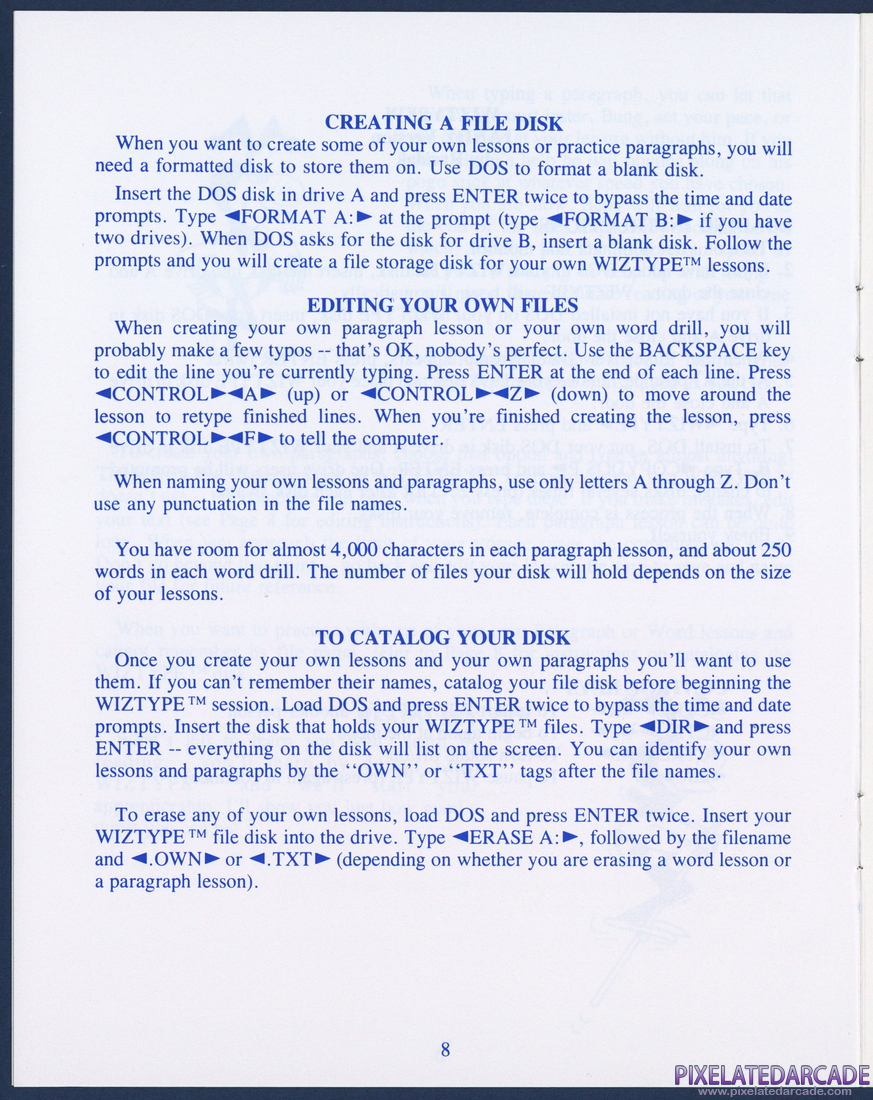 Wizard of Id's WizType: Instruction Manual - Page 8