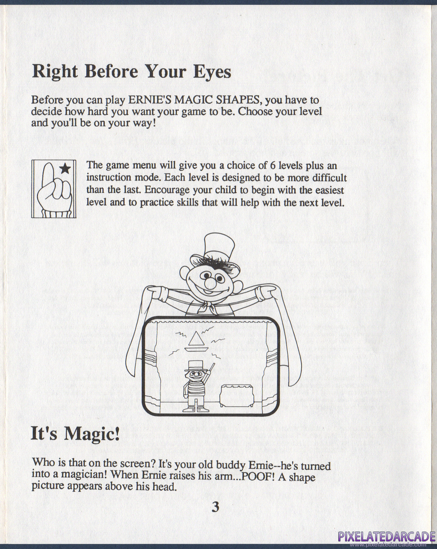 Ernie's Magic Shapes: Instruction Manual - Page 3