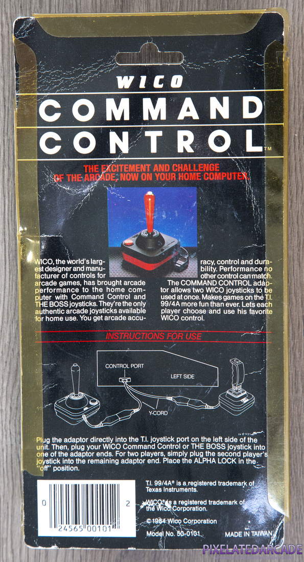 2 Player Adapter for TI-99/4A Photo: Wico Command Control - Package Back